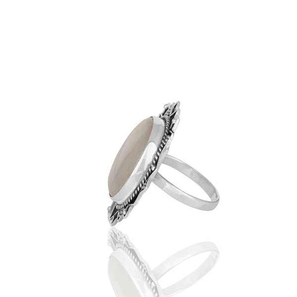 Oxidized Sterling Silver Ranibow Moonstone Cocktail Rings