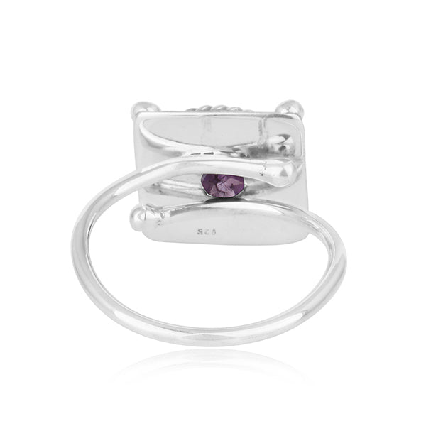 Vintage Design Oxidized 925 Silver Natural Amethyst Gemstone Rings