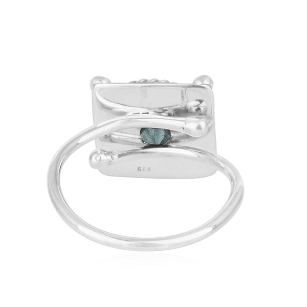 Antique Vintage Design Oxidized Sterling Silver Apatite Gemstone Rings