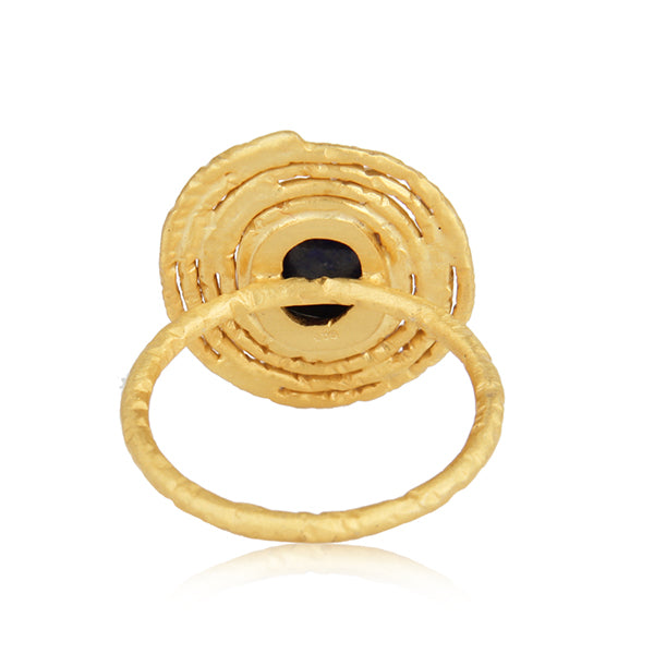 Oval Design Lapis Lazuli Gemstone Rings