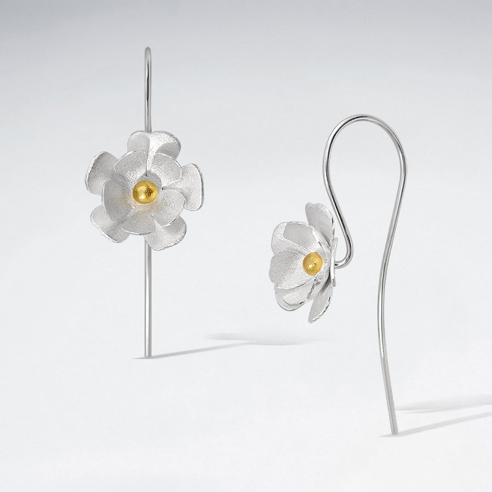 Flower hook earrings