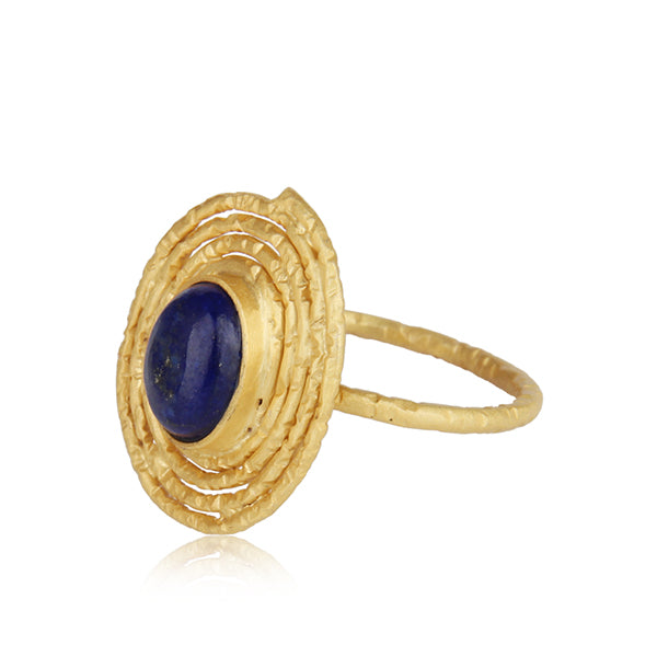 Oval Design Lapis Lazuli Gemstone Rings